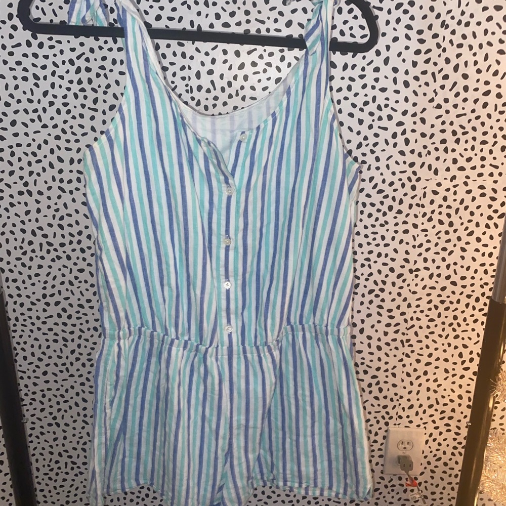 Vineyard Vines Shoulder Tie Striped Romper